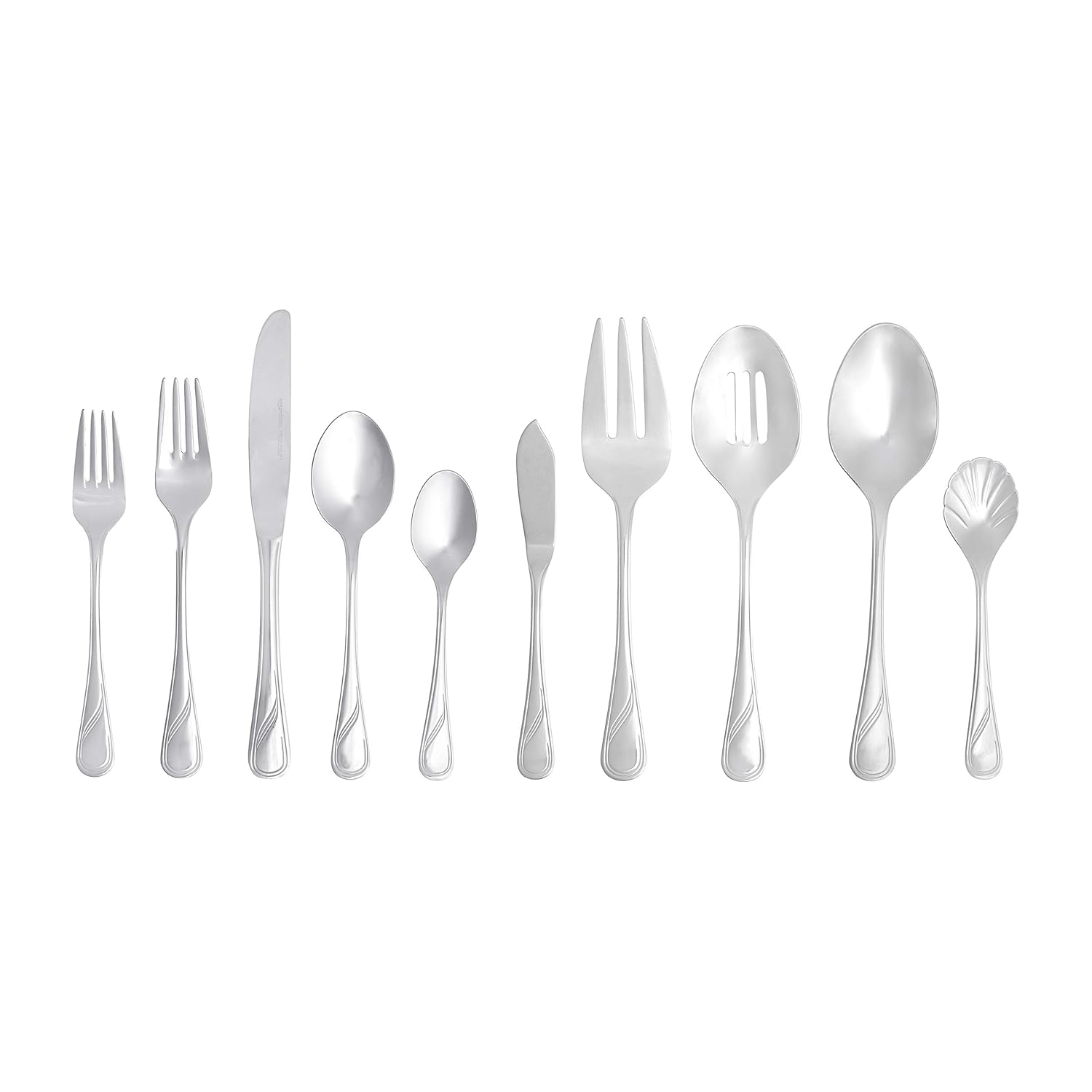 AmazonBasics 65Piece Stainless Steel Modern Finish Flatware Set