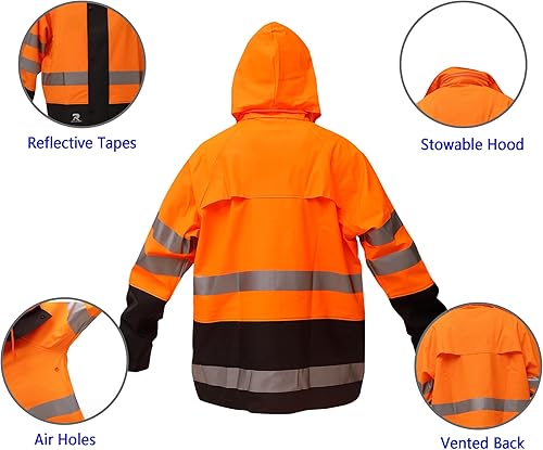 Miniatura 3 de RainRider Trajes de lluvia impermeables para hombres y mujeres, equipo de lluvia resistente, chaqueta reflectante de alta visibilidad, pantalones
