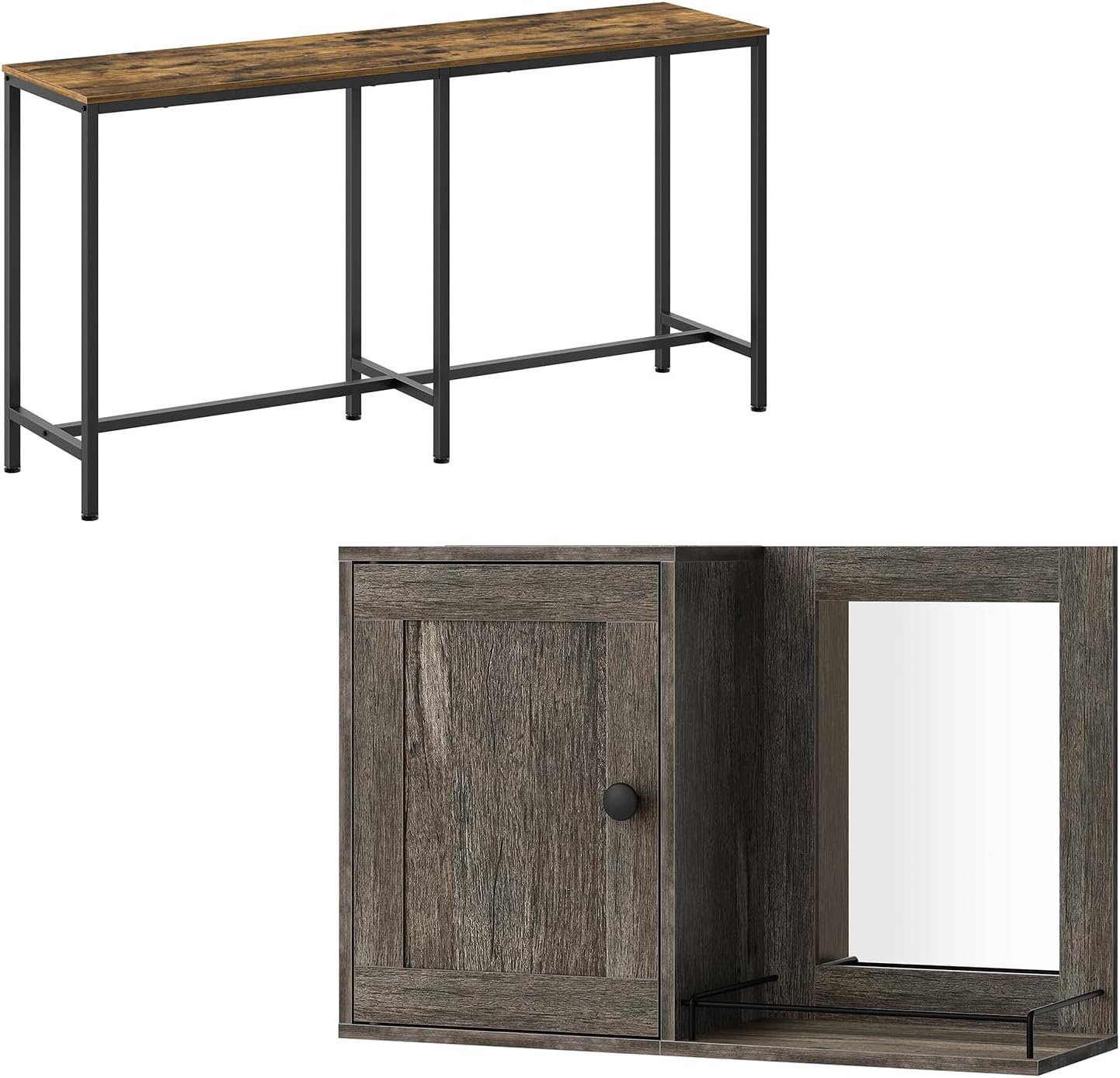 70.8" Long Bar Table, Bathroom Medicine Cabinet with Mirror, Wall Mounted Home Storage, Medicine Cabinet Mirror, Bathroom Wall Cabinet, Adjustable Shelf, for Laundry Room, Bedroom, Camper, Hallway