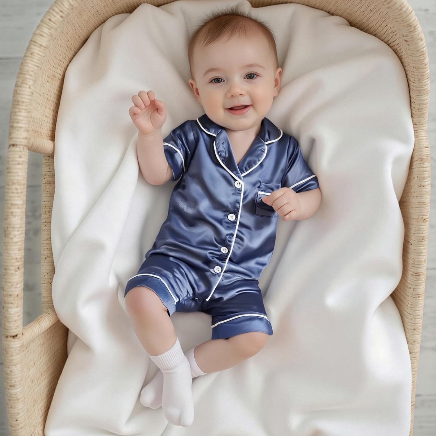 Kuriozud Baby Girl Boy St Patricks Day Silk Satin Pajamas Romper One-Piece Jumpsuit Long Sleeve Nightgown Pjs Sleepwear - Image 7