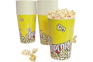  46 Oz Popcorn Tubs, 44 Pack Reusable Cardboard Popcorn Buckets