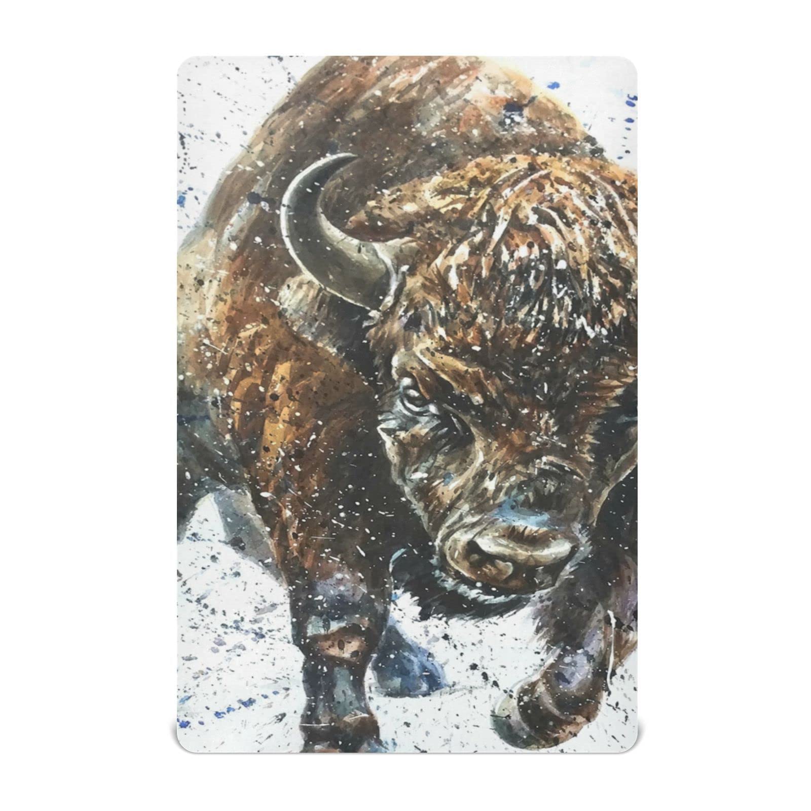 Spannbettlaken für Kinderbett, niedliches Büffel-Bison, weich, atmungsaktiv, pflegeleicht, Spannbetttuch für Babybett und Kinderbetten