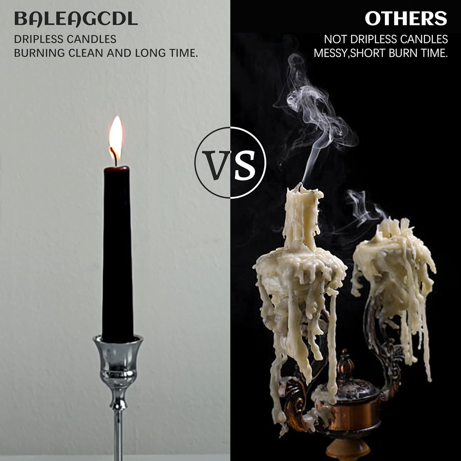 8 PCS Smokeless Unscented Taper Candles Colored Handmade Candles 7.5 Inch- 10 Inch Dripless Spiral Candles for Romantic Dinner Holiday Gifts