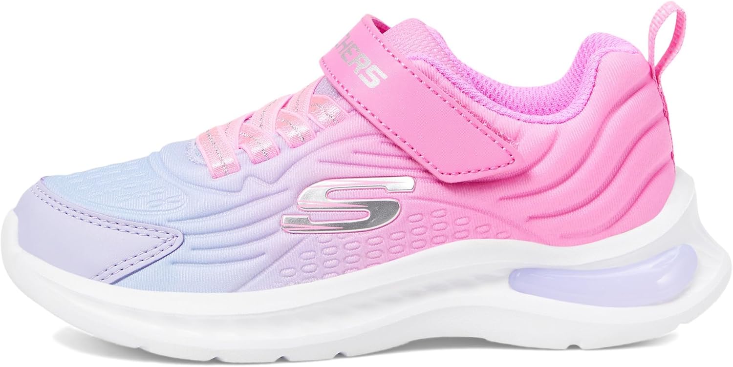 Skechers Kids Girls Jumpsters-Tech Sneaker, Pink/Lavender, 2 Little Kid