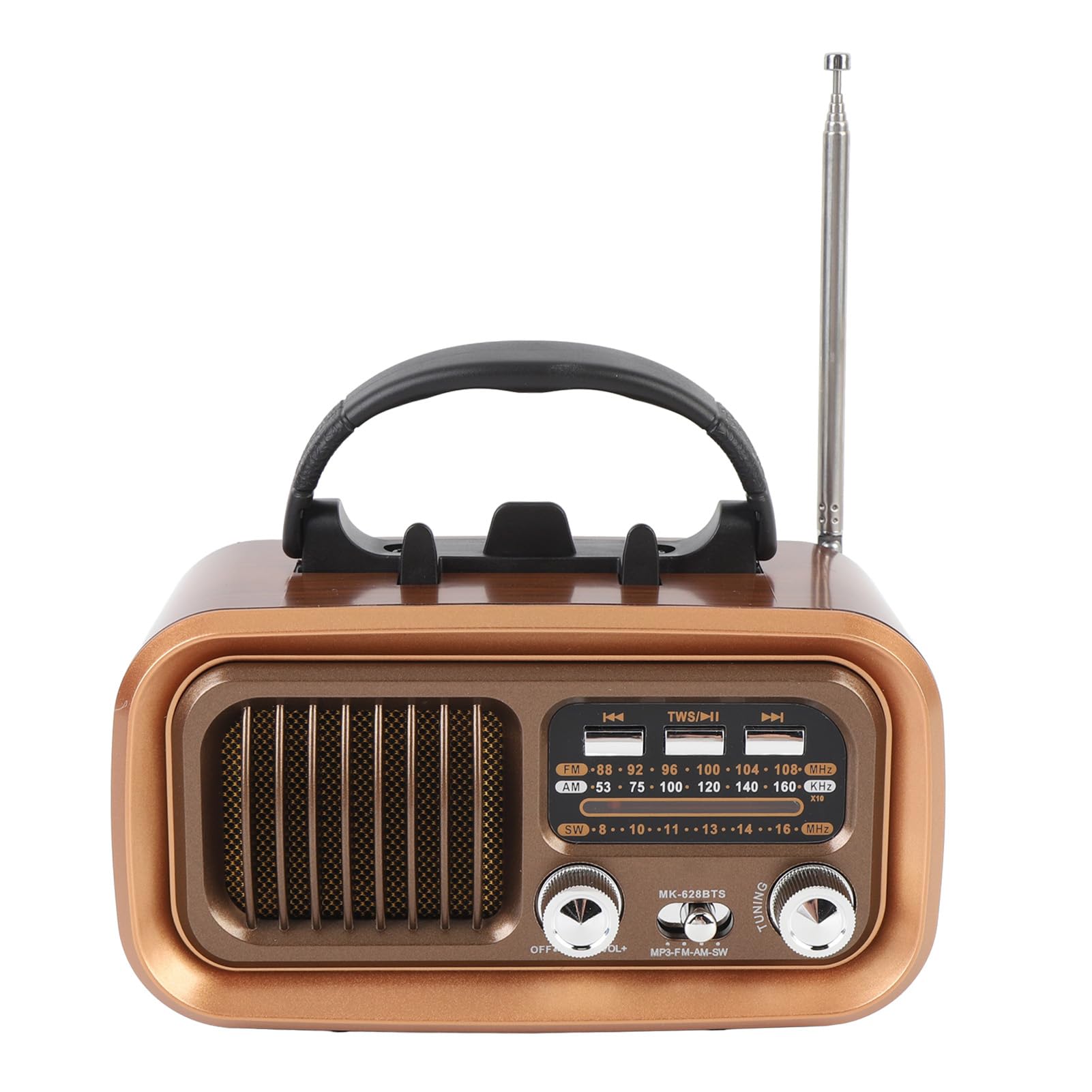 Retro radio, AM/FM/SW kleine radio met Bluetooth