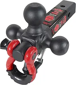 TOPTOW Tri-Ball Trailer Hitch Mount with Tow Shackle and Hook
