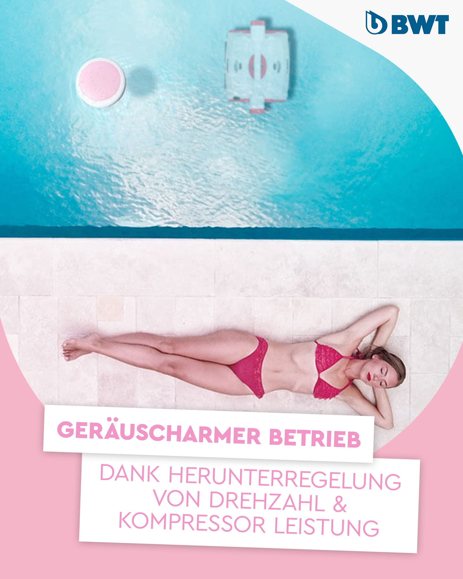 BWT myPOOL Inverter Wärmepumpe 80 | Leise Wärmepumpe Zur Pool Beheizung & Enteisung | Für Salzelektrolyseanlagen Geeignet | Mit Abdeckplane | Lange Lebensdauer | 8 kW