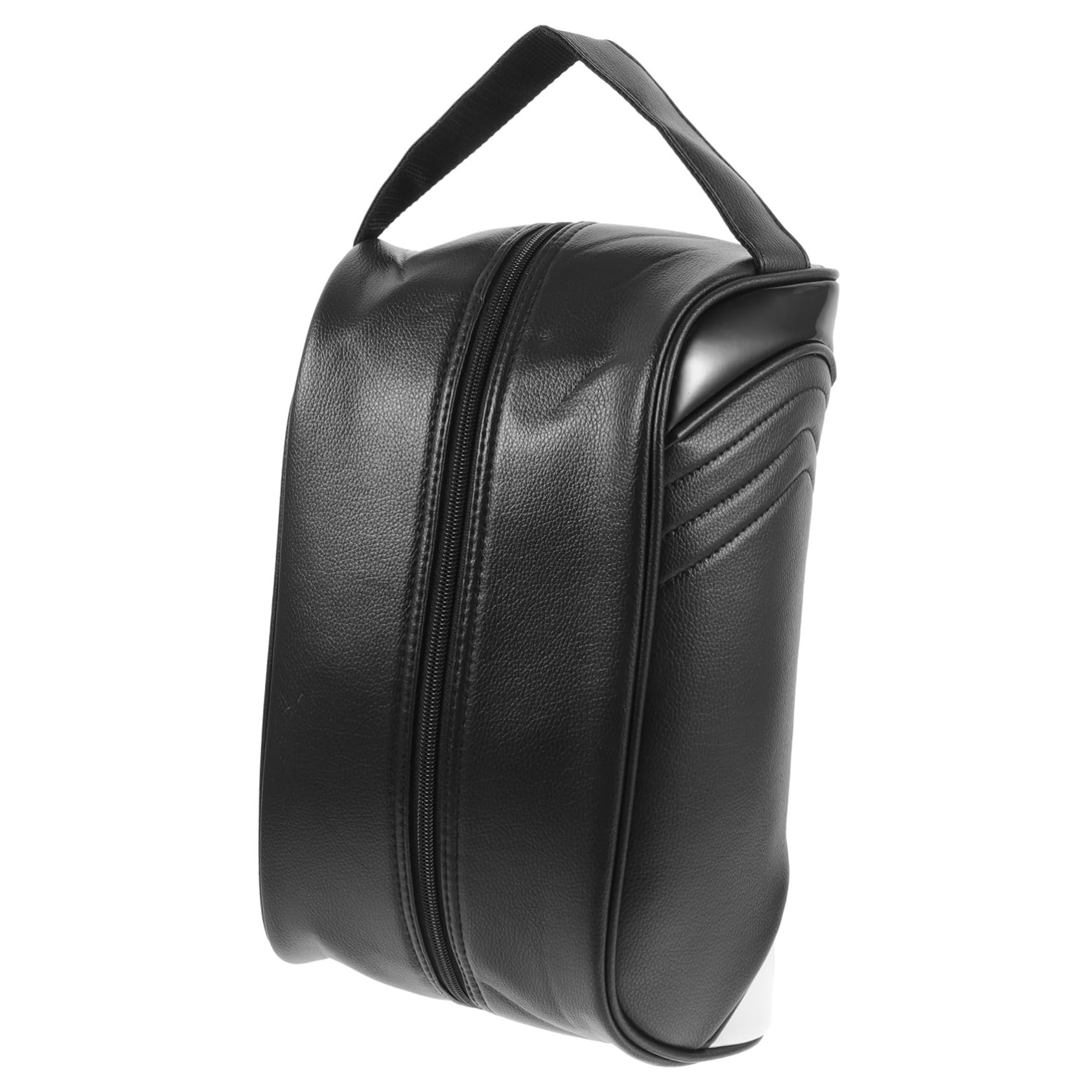 Wasserfeste Schwarz Golfschuhtasche aus Leder mit Reißverschluss