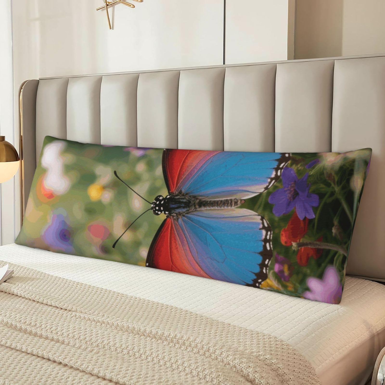 Butterfly Body Pillow Cover with Hidden Zipper 54"X20",Ultra Soft Microfiber Long Pillow Case Decorative Bedding Pillowcase Cushion Cover Cases for Bedroom Couch Sofa,Home Gifts
