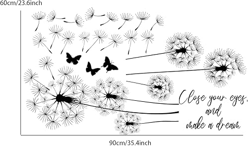 Miniatura 4 de Calcomanías de pared de árbol de cerezo, calcomanías de pared de mariposa, calcomanías de pared de flores rosas, decoración de pared de vinilo