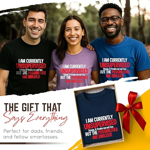 Miniatura 9 de I'm Currently Unsupervised Novelty Graphic Sarcastic Humorous Mens Funny T Shirt