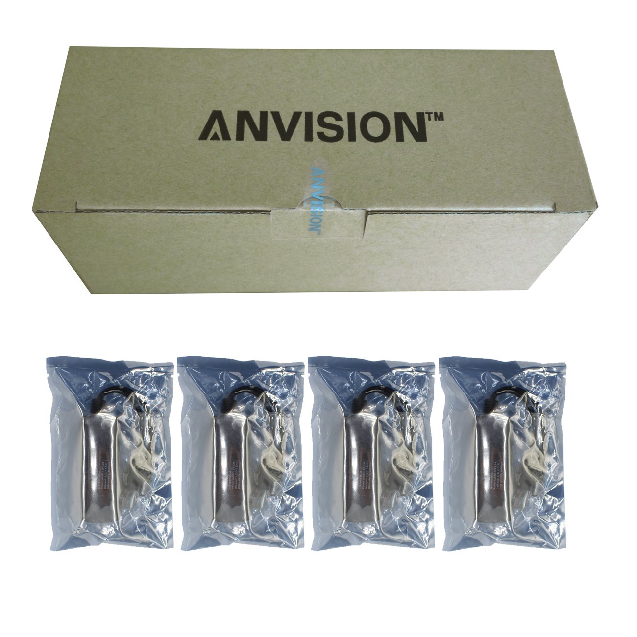 ANVISION 4-Pack Active PoE Splitter Adattatore IEEE 802.3af Conforme 10 / 100Mbps, uscita DC 12V per telecamera IP Wirelss AP Router VoIP Telefono AV-PS12