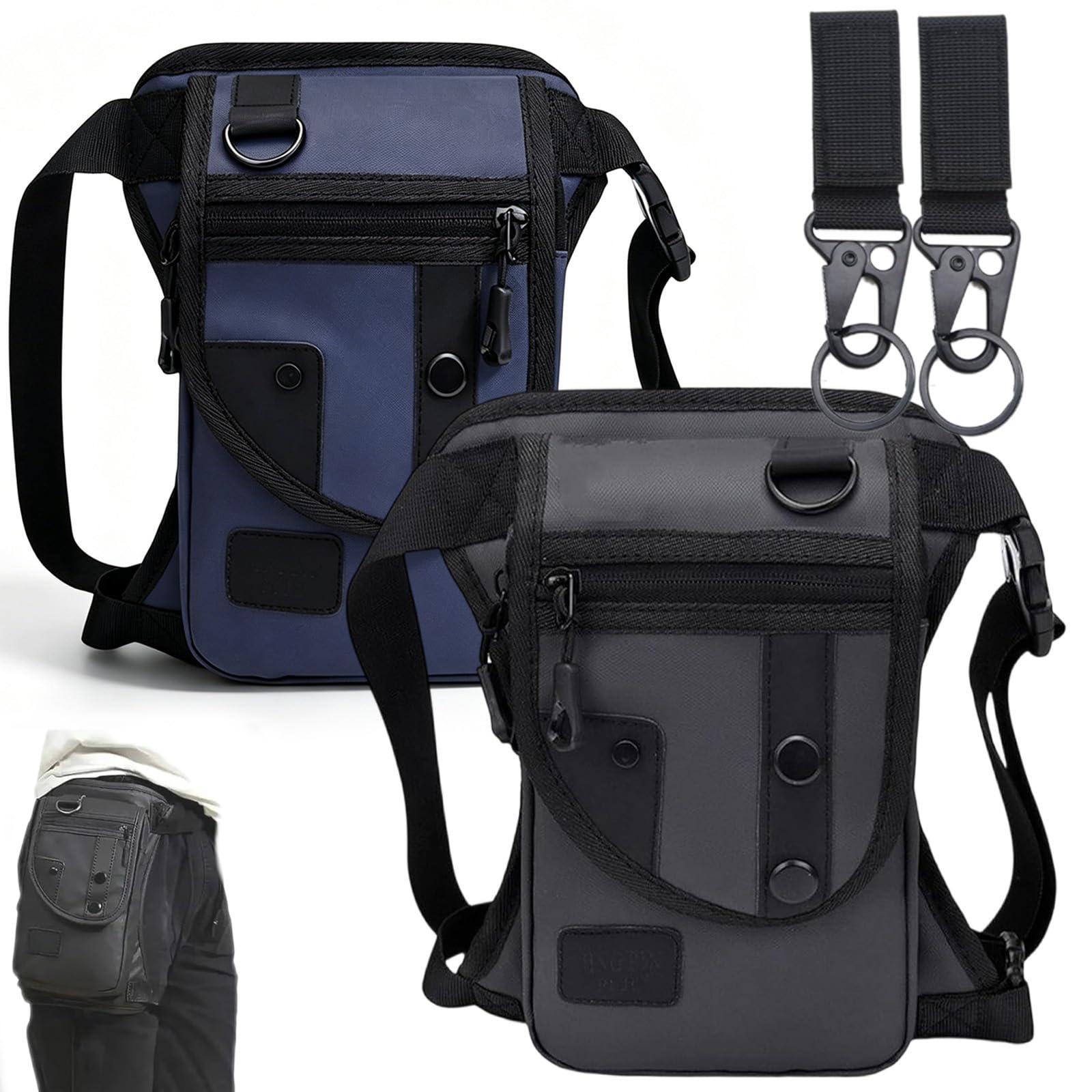 3-in-1 Multifunctional Oxford Leg Bag, Durable Oxford Fabric Utility Bag for Travel, Tactical 3-in-1 Leg Bags, Wetterfest & Extrem Robust for Hiking Camping Cycling Fishing Outdoors Pouch (C-1)