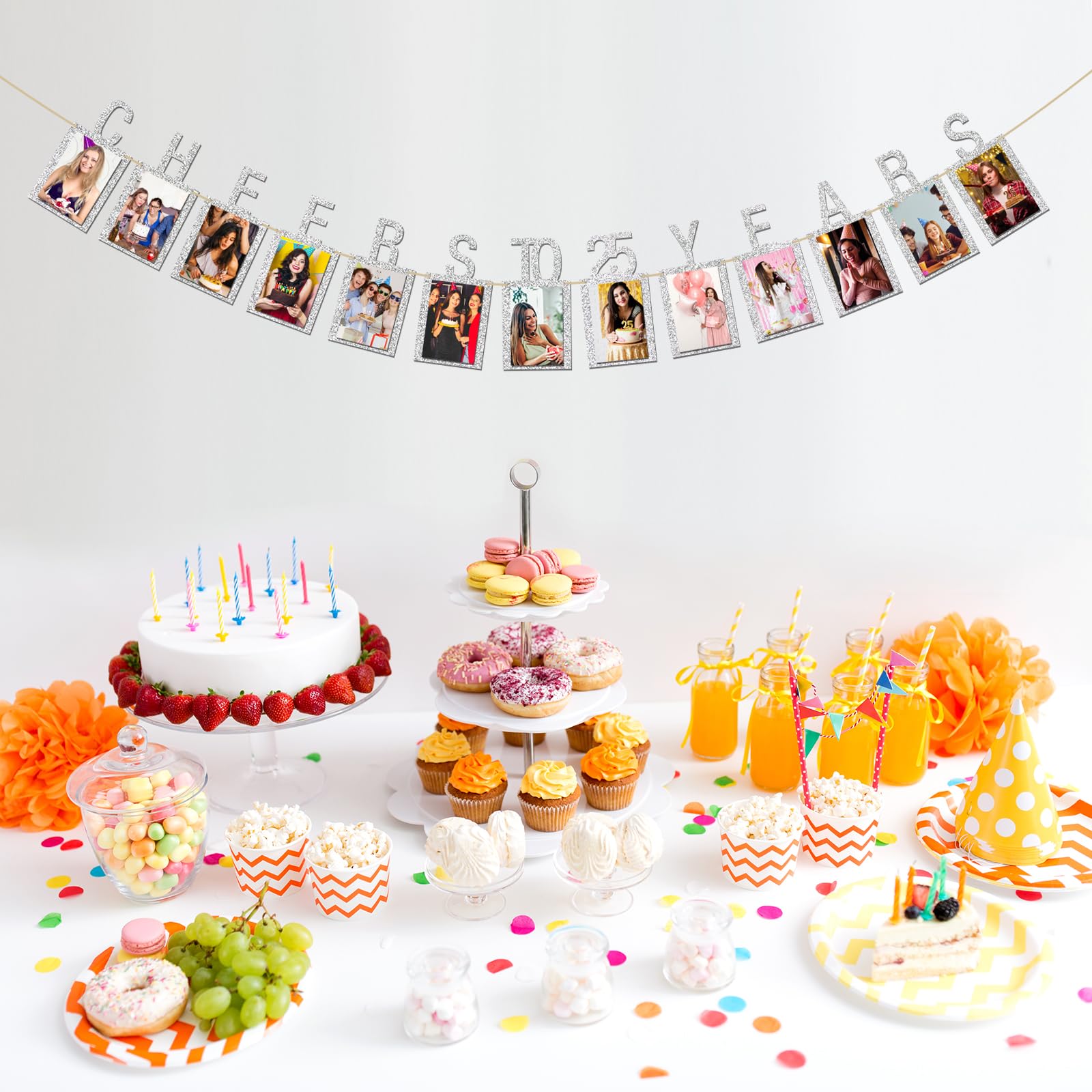 Folat 25th Birthday Or Anniversary Banner - Silver, 180cm X 40cm (approx. 71" X 16") - View #7