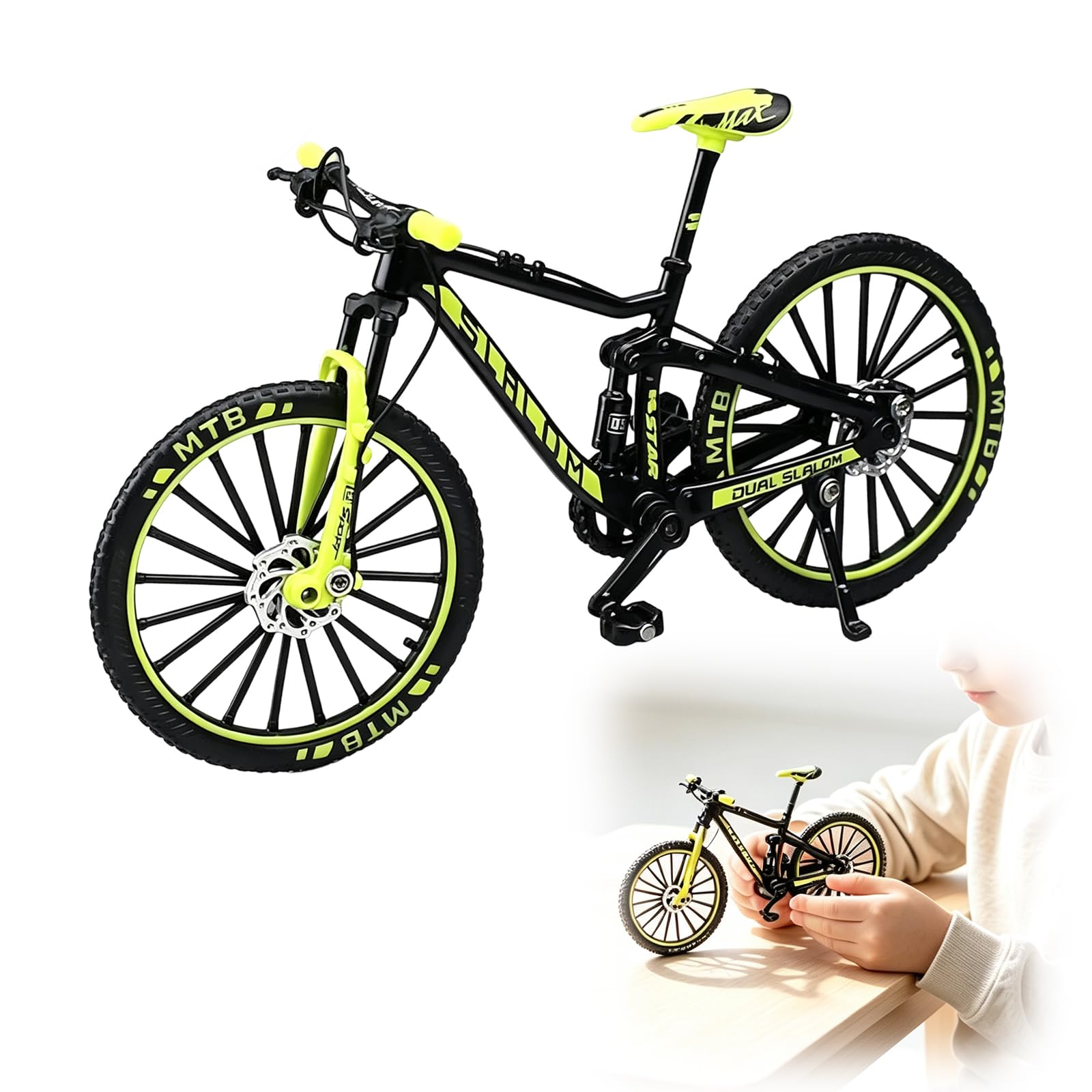 Wangqiuqiu Finger Mountain Bike 1:10 Scale, Miniature Mountain Bike Model