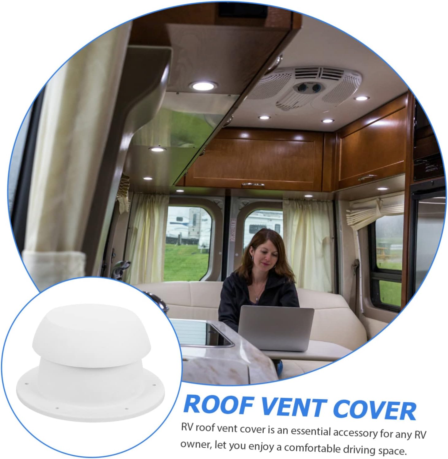3pcs Rv Roof Vent Cover Vent Cap for Rv Trailer Easy Installation Aerodynamic Design for Improved Exhaust and Ventilation Use