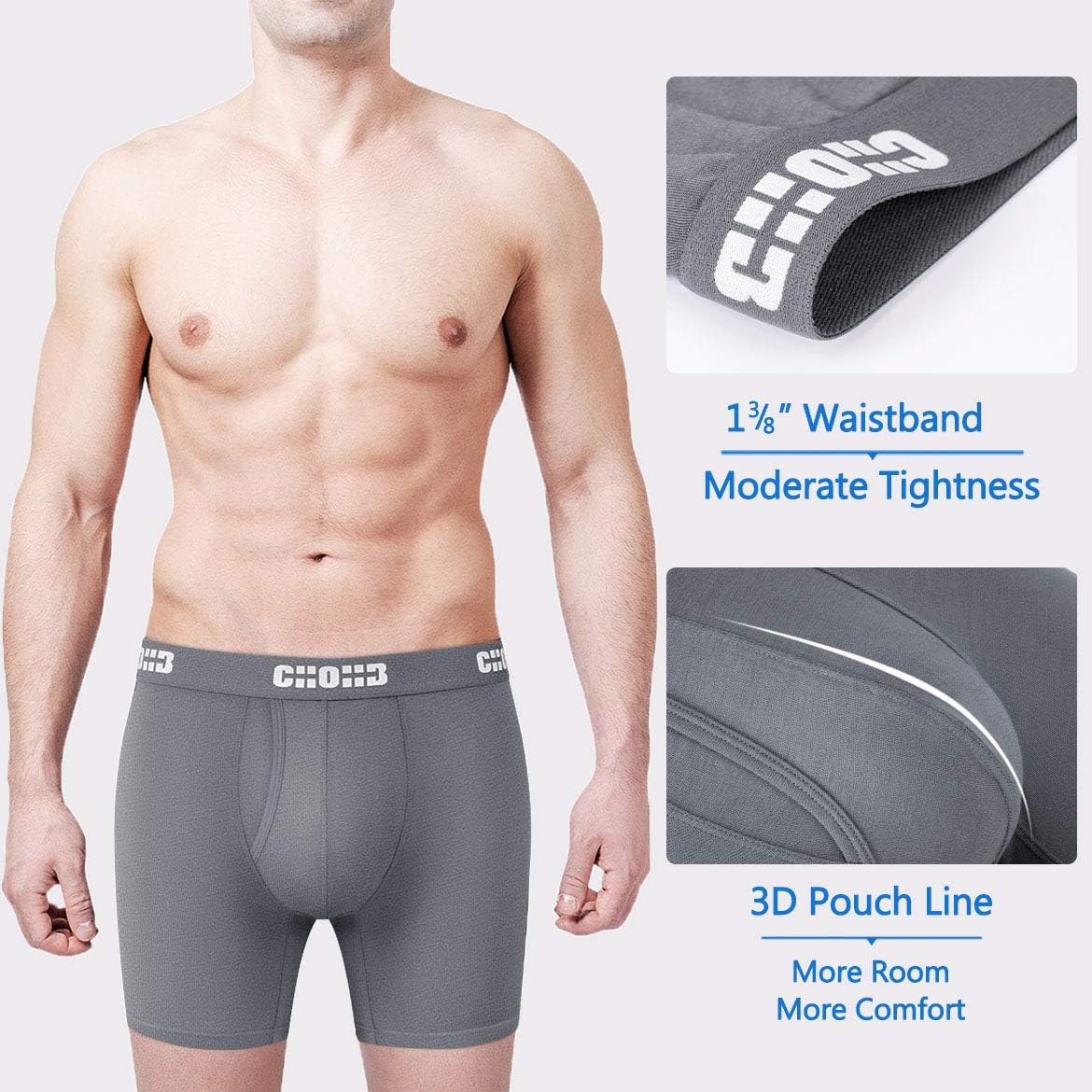 Men's Underwear Micro Modal 3 Pack Boxer Briefs Open Fly - Image 3