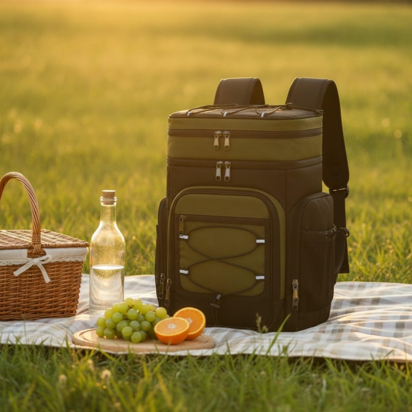 kowaku Bolsa Aislada con Forro Resisn Acolchada, Mochila Térmica con Correas Acolchadas, Isotérmica, para Picnic, Camping, Senrismo