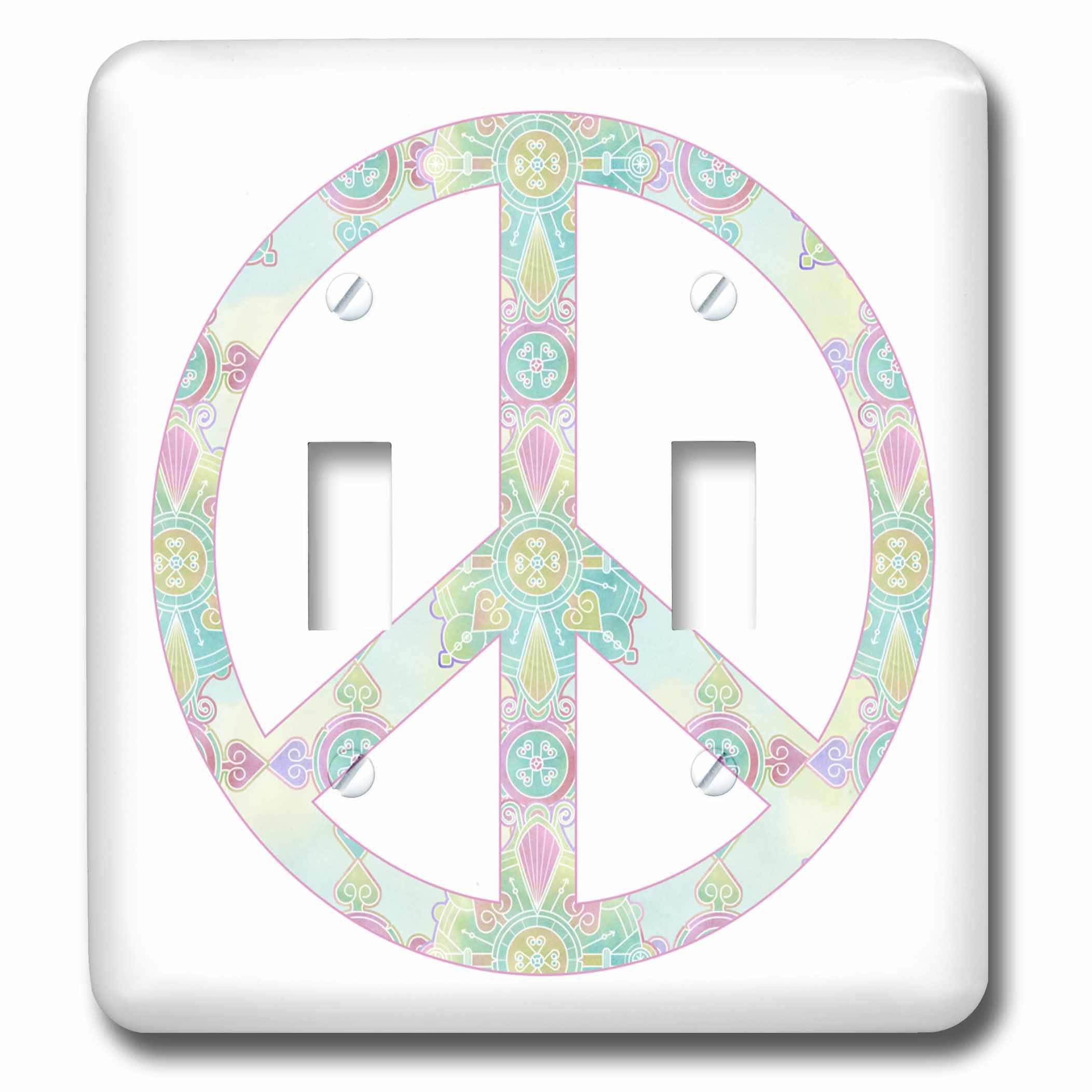 Double interrupteur à bascule Boho Peace Symbol 3dRose lsp_212482_2 plaque murale originale