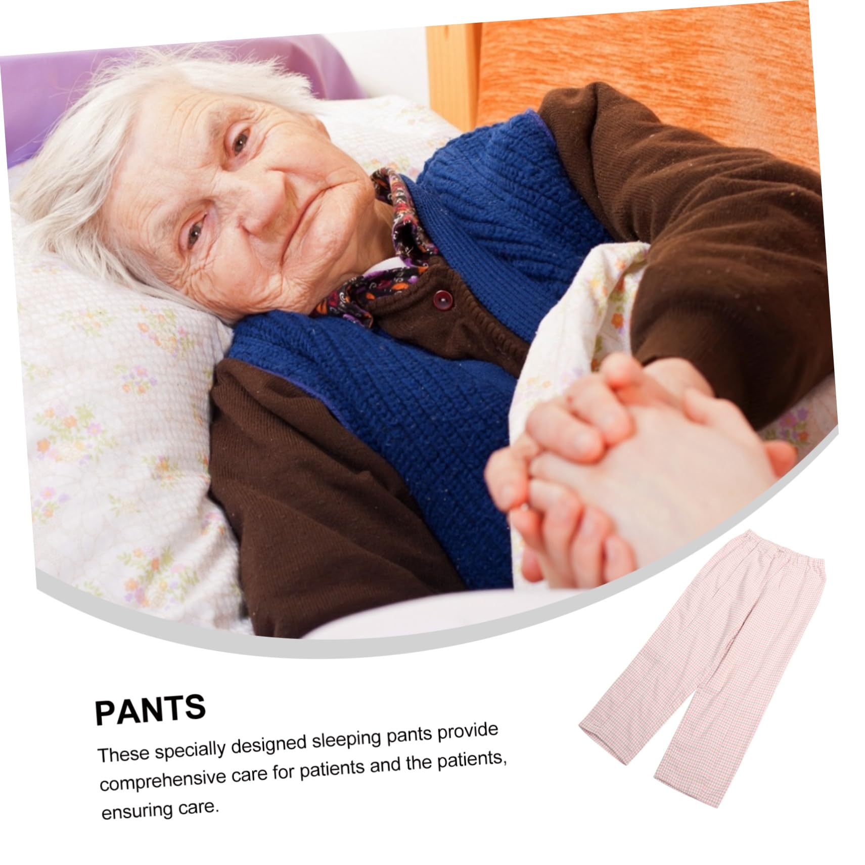 IWOWHERO Hospital Pants Multipurpose Trouser House Coat After Surgery Trouser After Surgery Supplies Breathable Trouser Loose Trouser Washable Adult Trouser Cotton