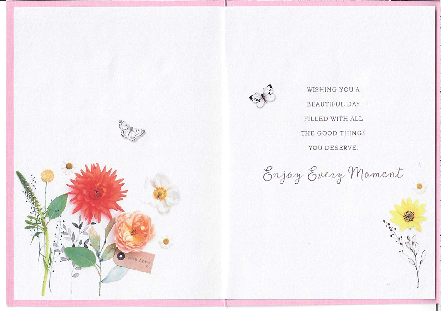 UK Greetings Geburtstagskarte Für Sie – Blumiger Heißluftballon Mit Blumenwiese (inkl. Umschlag)