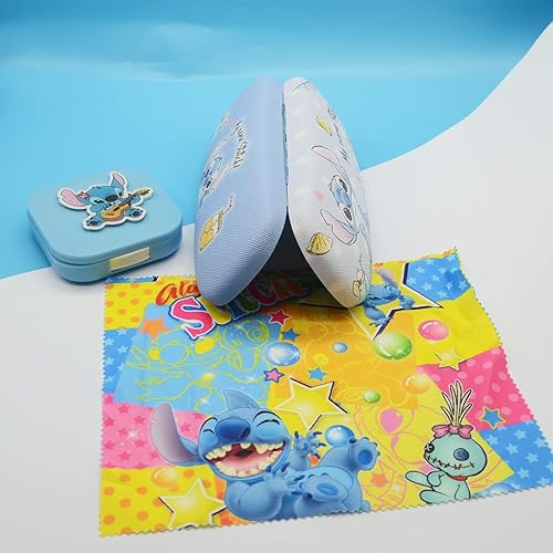 Miniatura 6 de Rondlaho Kawaii Hard Shell Eyeglasses Case with Cleaning Cloth, Portable Contact Lens Case Kit, Cute Lens Holder Kit
