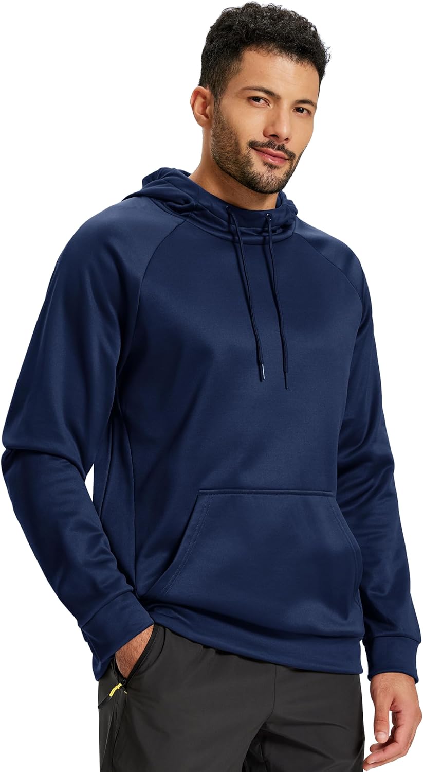 TACVASEN Sweatshirts for Mens Hoodies Fleece Lined Pullover Athletic Casual Lightweight Workout High Collar with Pockets - Image 2