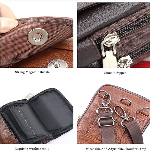 Miniatura 4 de Funda de piel para teléfono celular con clip para cinturón compatible con iPhone 13 Pro Max 12 Pro Max Samsung Galaxy Note 20 Ultra M22 A52