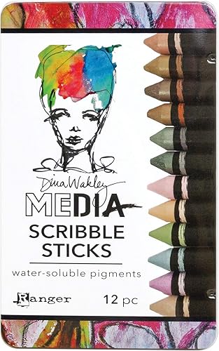 Ranger Dina Wakley Media Scribble Sticks 3 12Pkg