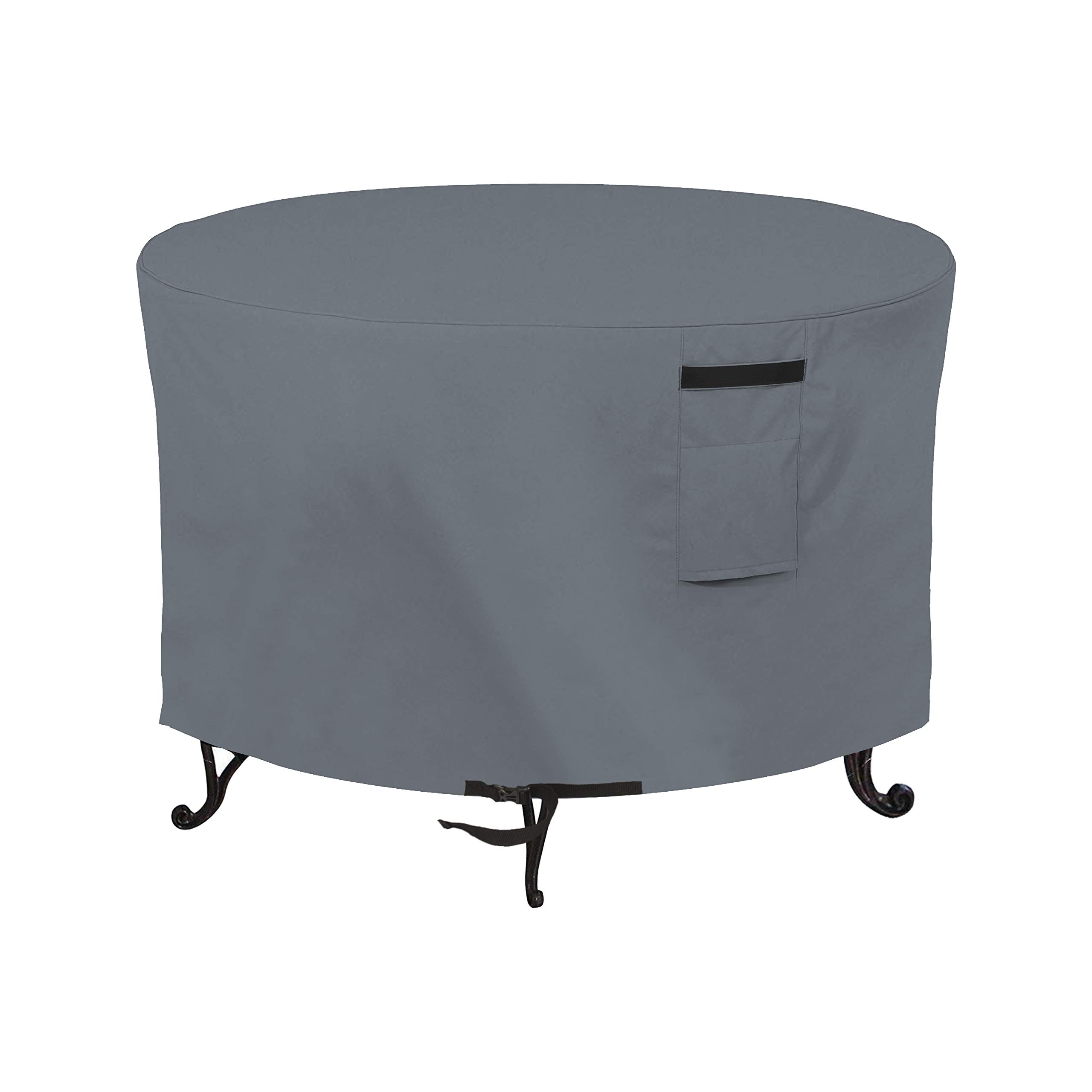 – Fire Pit Outdoor Covers 12 Oz Waterproof - 100% UV & Weather Resistant PVC Coated Outdoor Furniture Cover with Air Pockets and Drawstrap for Snug fit (40 X 18 Inch, Grey)