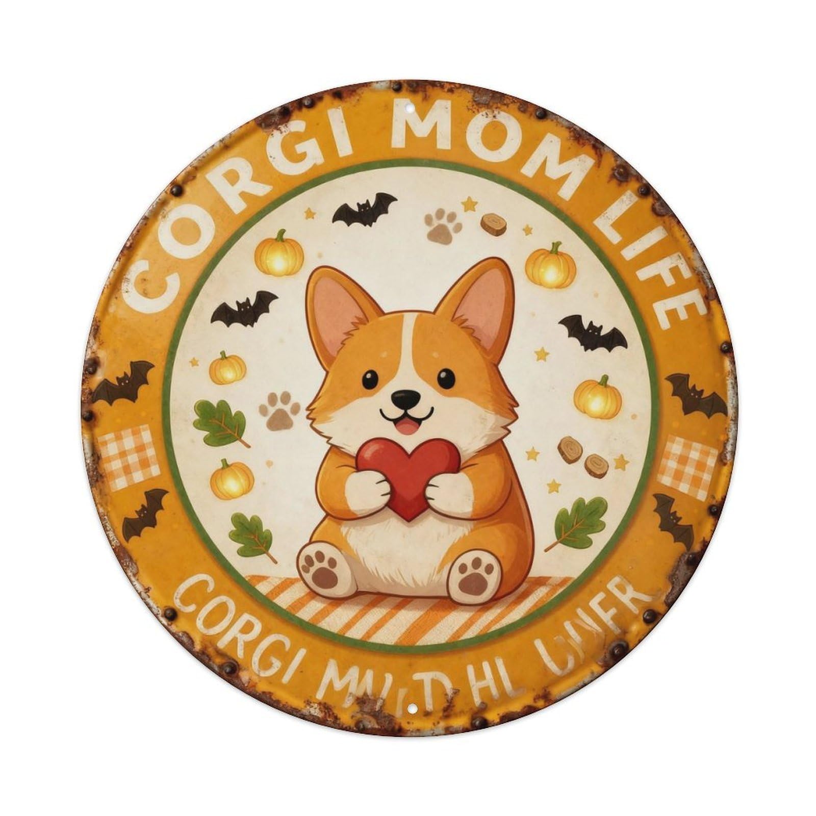 Corgi Mom Life Metal Tin Sign Plaque