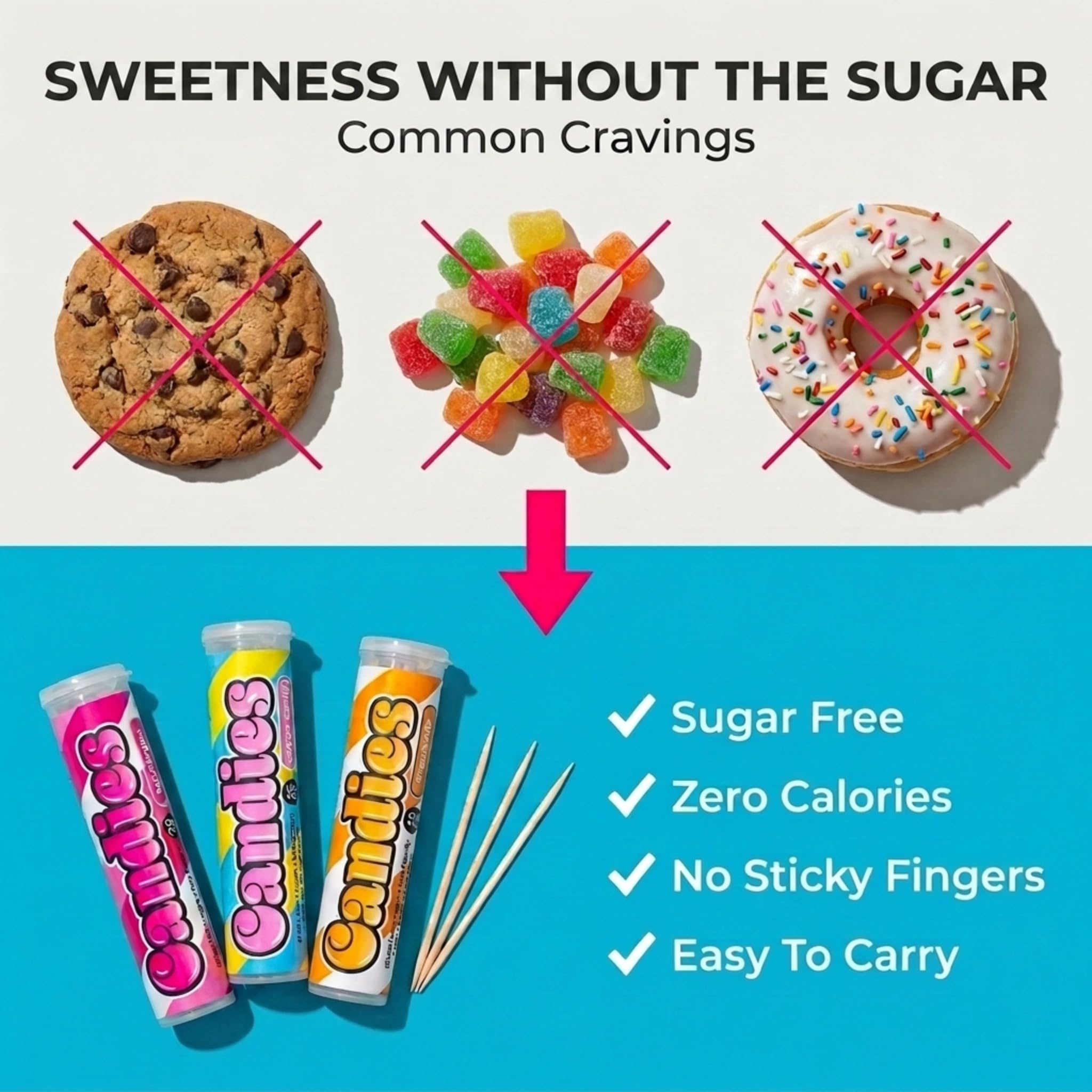 Xero Picks - Palillos de dientes con sabor infundido para un aliento fresco de larga duración - Paquetes variados (caramelos, paquete de 5)