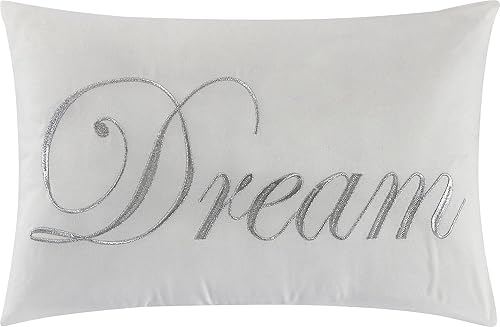 Miniatura 6 de Grand Avenue Juego de edredón bordado copetudo, tamaño Queen, juego de ropa de cama de 7 piezas, color blanco, ultrasuave, almohadas y fundas, para