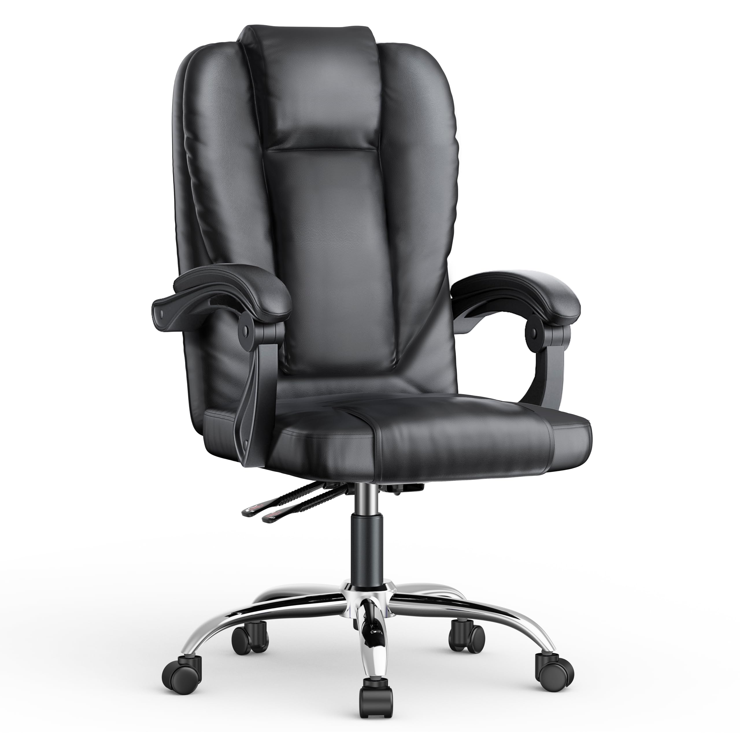 naspaluro Executive Ergonomic Office Desk Chair, PU Leather Computer Recliner with Tilt Function, Heavy Duty Office Chairs for Home Office, High Back Swivel Chair-Black Chairs