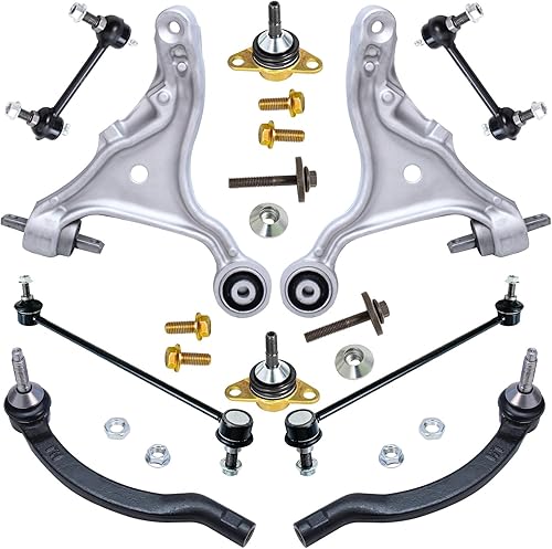 Detroit Axle - 10 brazos de control delanteros inferiores completos con rĂłtulas, varillas de amarre exteriores y eslabones de barra estabilizadora Detroit Axle - 10 brazos de control delanteros inferiores completos con rĂłtulas, varillas de amarre exteriores y eslabones de barra estabilizadora