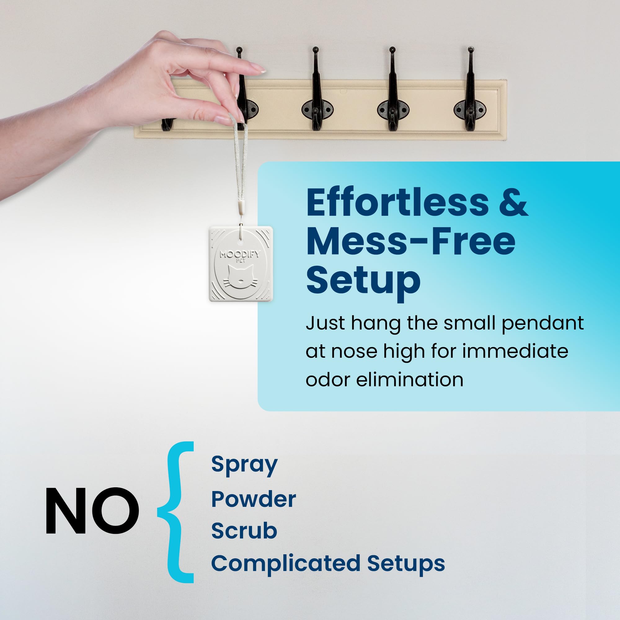 MoodifyPet Lot de 4 éliminateurs d'odeurs de litière pour chat pour la maison, absorbeur d'odeurs à suspendre avec technologie brevetée ScentScreen - Éliminateur de parfum pour chat, dure jusqu'à 30