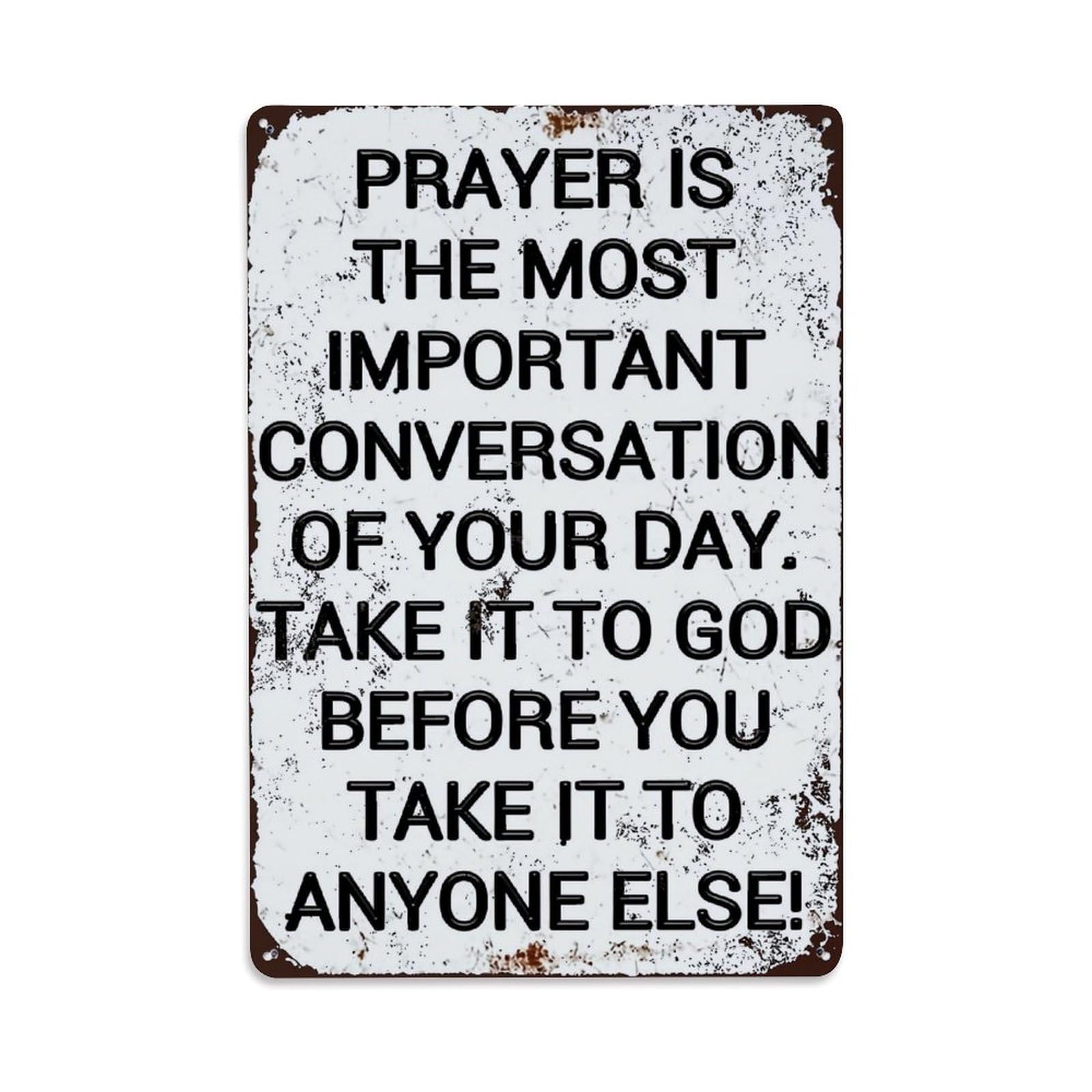 Nestemfo Vintage Prayer Is The Most Important Tin Sign Metal Sign, Living Room,Bar, Home, Bedroom Wall Decor,Retro Metal Poster 8X12 Inches