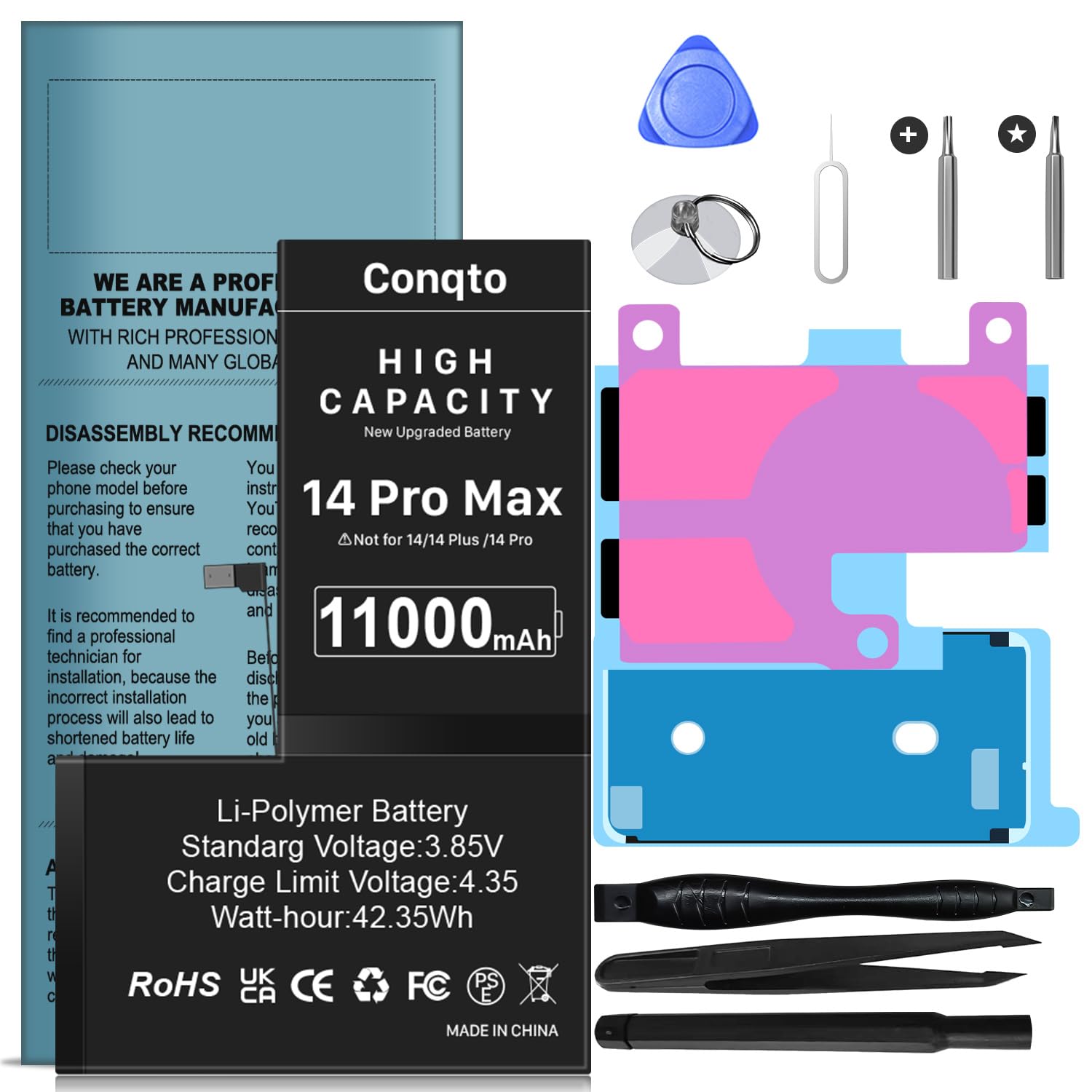 Amazon.com: [11000mAh] 2025 Upgraded Battery for iPhone 14 pro max