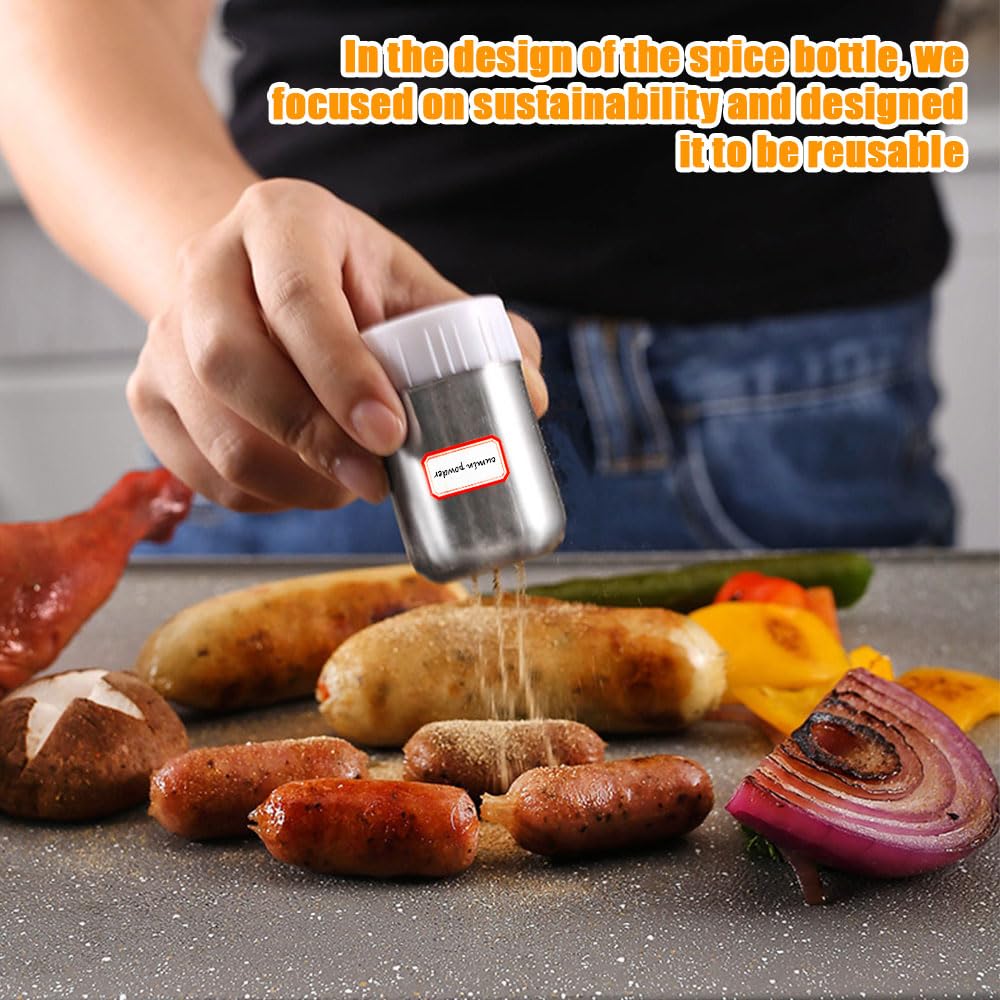 Set De 8 Shakers à épices En Inox 5 Ml - Mini Salières De Voyage, Pour Camping, Barbecue, Pique-nique - Pratique
