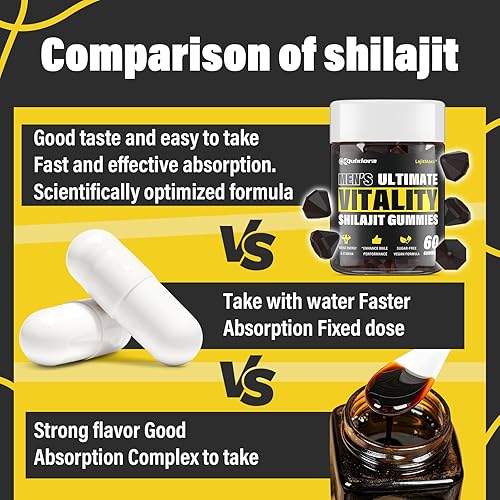 Miniatura 6 de Shilajit - Gomitas para hombre  Shilajit para hombres  Shilajit puro orgánico del Himalaya, en forma de diamante, alta potencia, más de 85