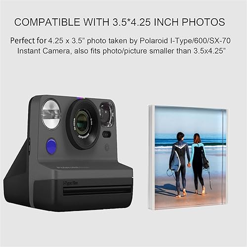 Miniatura 2 de SULEPE Marco de fotos Polaroid de 3.5 x 4.25 pulgadas para Polaroid tipo I600SX-70, marco acrílico de 4.25 x 3.5 pulgadas para película Polaroid,