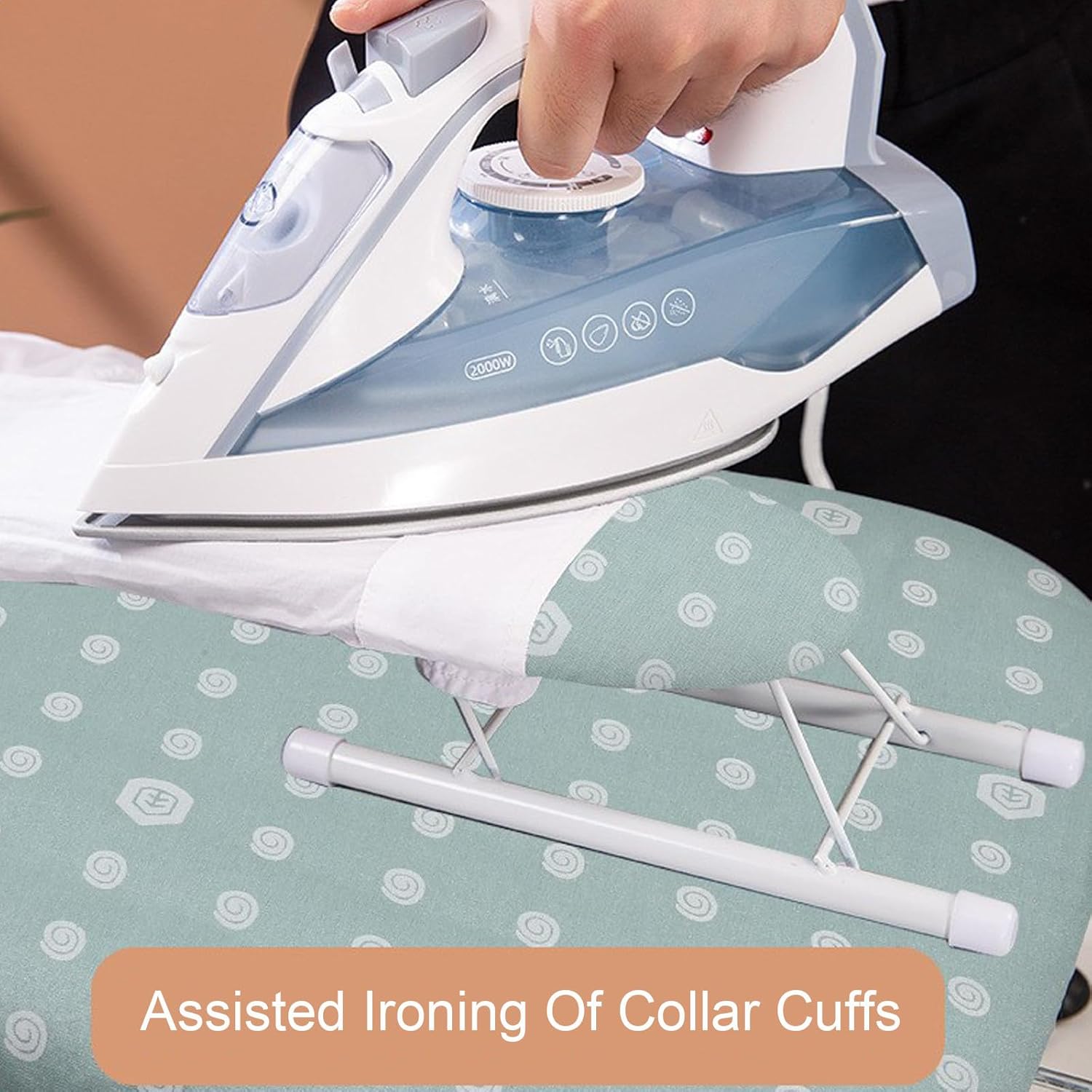 Small Ironing Board, Space Saver Table Compact Ironing Board Portable Small Iron Board with Sleeve Iron Board, Iron Rest, for Home Laundry Room or Dorm Use, 61x36cm