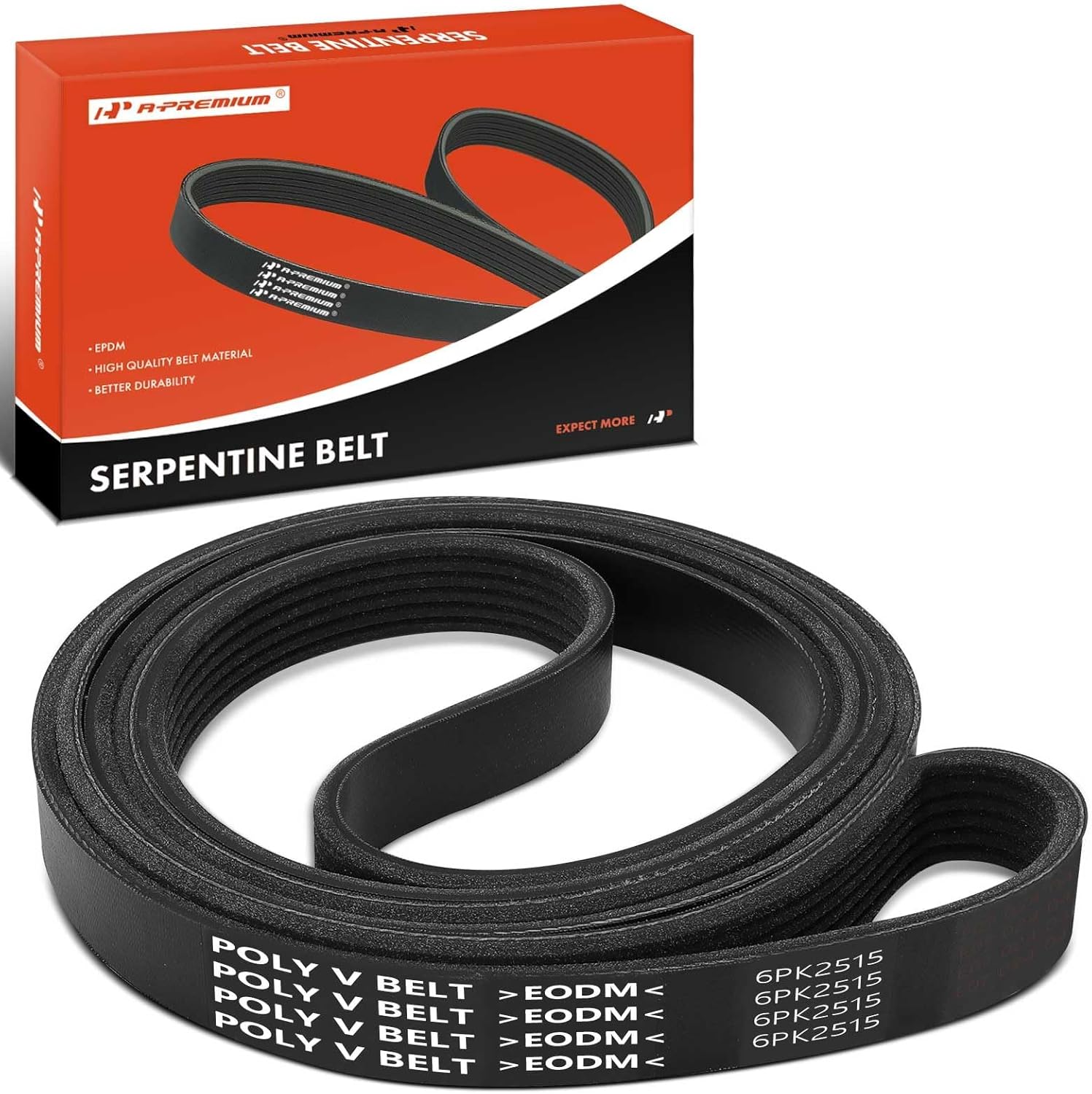 A-Premium 99.08 In Serpentine Belt For Ford, Dodge, Chrysler, Audi, Buick, Volvo, Chevy, GMC, Isuzu, Plymouth, Porsche, Volks & Mercedes-Benz Cars - F-150 87-90 93-96 02-03, F-250, Grand Caravan