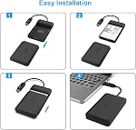 BENFEI 2.5 Inch SATA to USB Tool Free External Hard Drive Enclosure, USB Type-C/Type-A to Sata Compatible for 2.5 Inch SSD(Optimized for SSD, Support UASP SATA III)