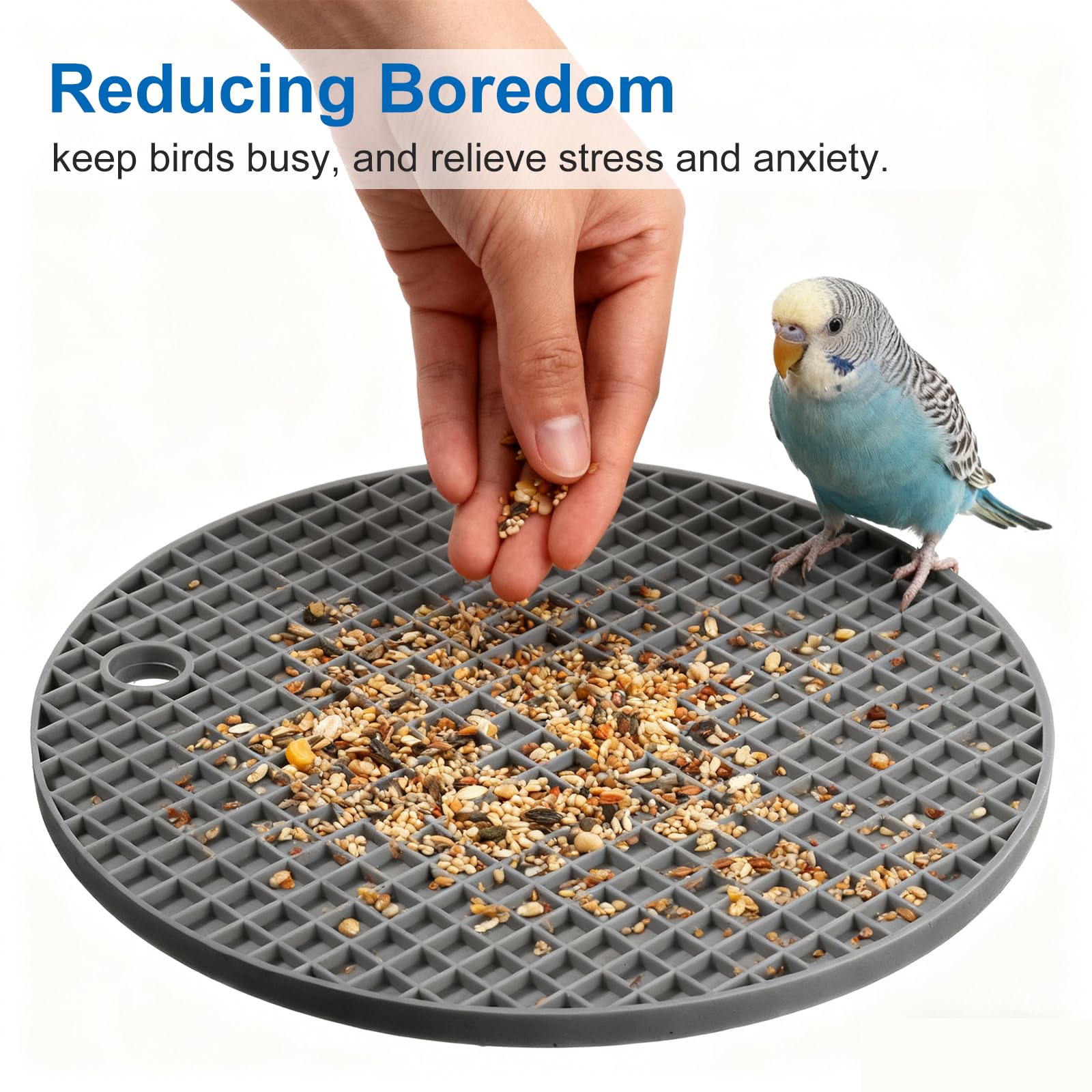 2 PCS Bird Foraging Toys, Soft Bird Slow Feeder Mats, Silicone Bird Foraging Mat, Interactive Foraging Birds Toys for Parakeet, Cockatiel, African Grey, Conure, Budgies - image 6