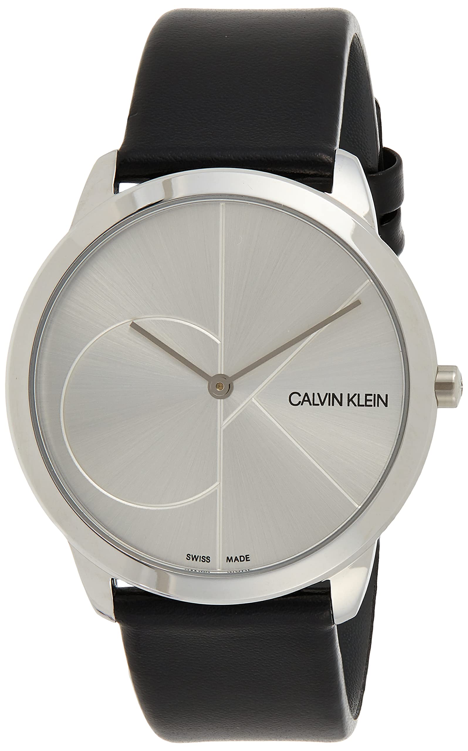 Calvin Klein Mens Quartz Watch, Analog Display And Leather Strap K3M211Cy