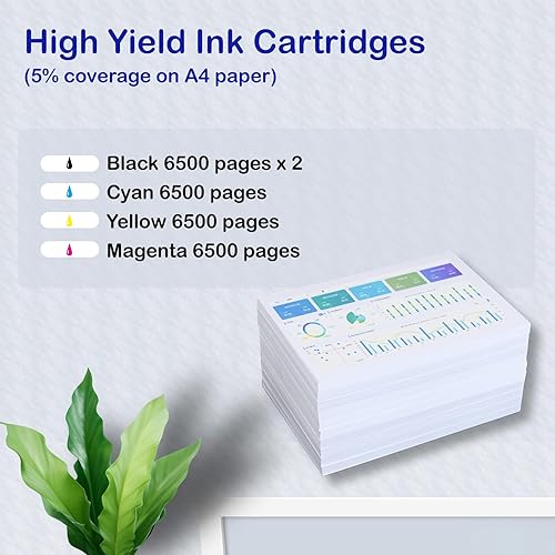 Miniatura 3 de 522 botellas de repuesto de tinta compatibles con impresoras 2720 2803 2800 4800 4700 2400, 2 botellas negras, cian, magenta, amarillo, 5 botellas