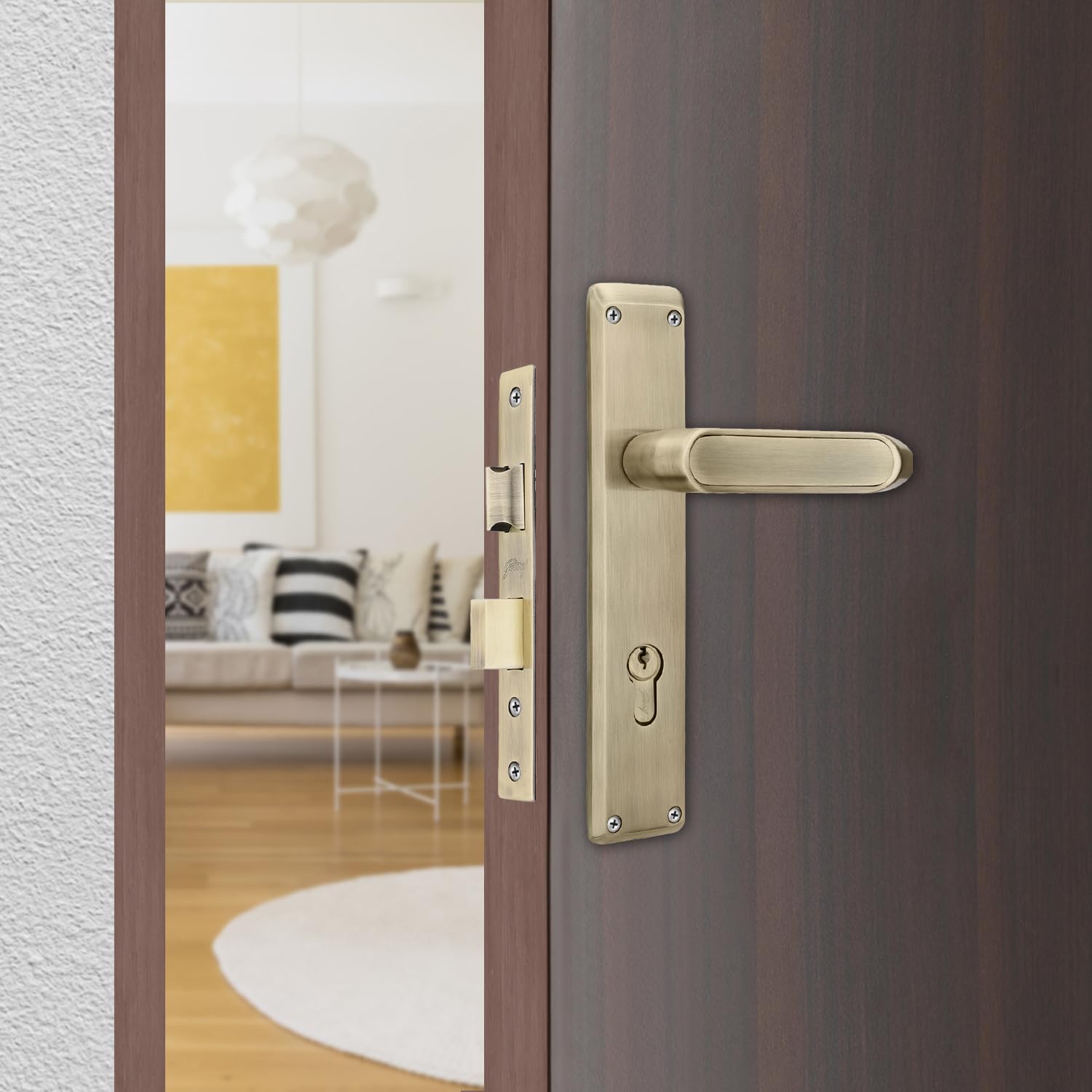 Godrej Mortise Lock - Antique Brass Finish -1