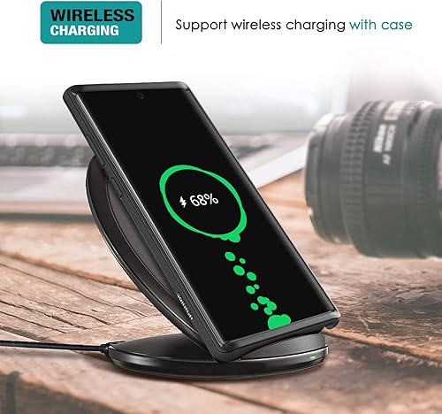 Miniatura 7 de SURITCH Funda para Galaxy Note 10+ - Protector de pantalla integrado, a prueba de golpes, parachoques híbrido de TPU delgado, negro mate