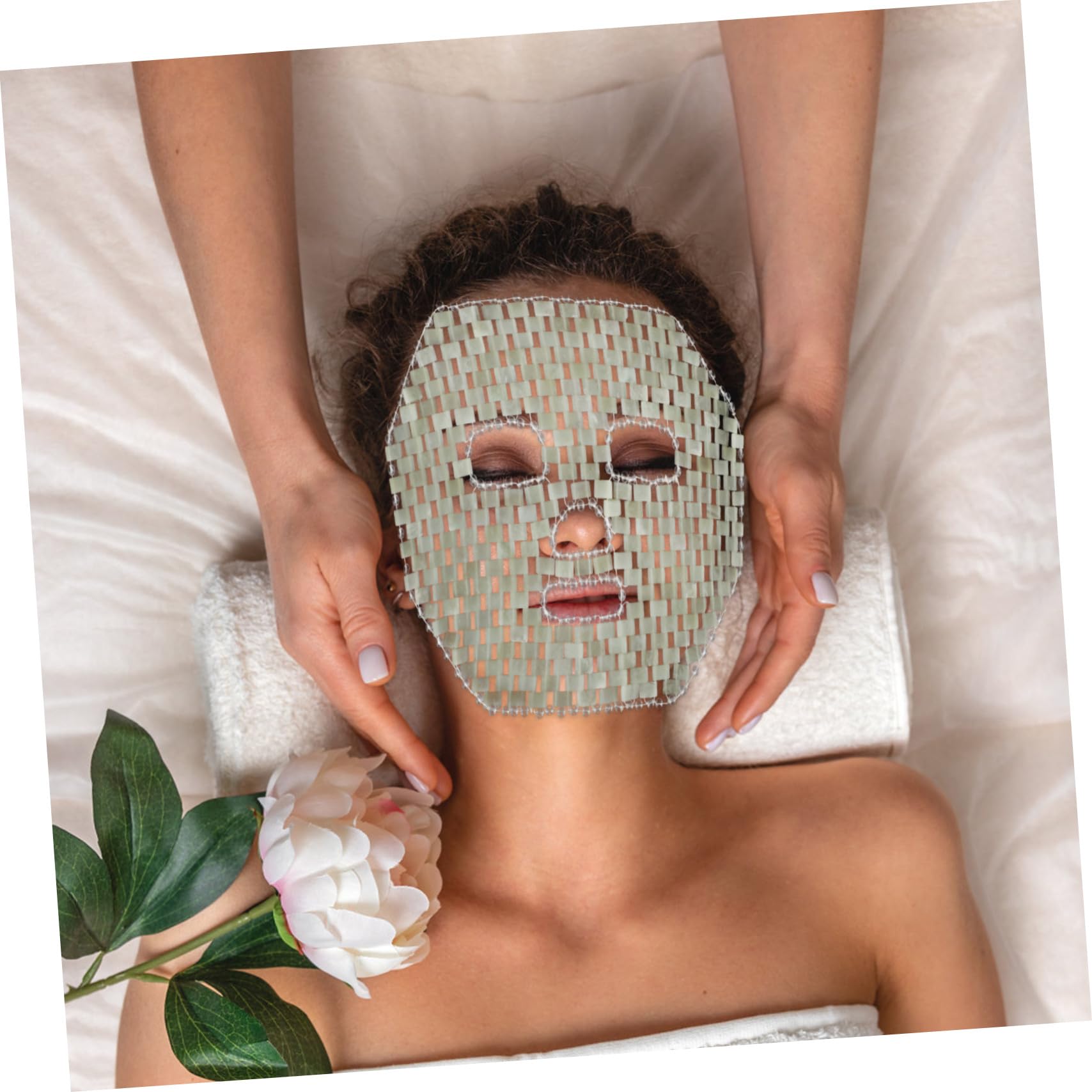 Kühlende Jade-augenmaske zur Entspannung Schwellungen und Augenmüdigkeit Geeignet für Gesichtsmassage und Hautpflege